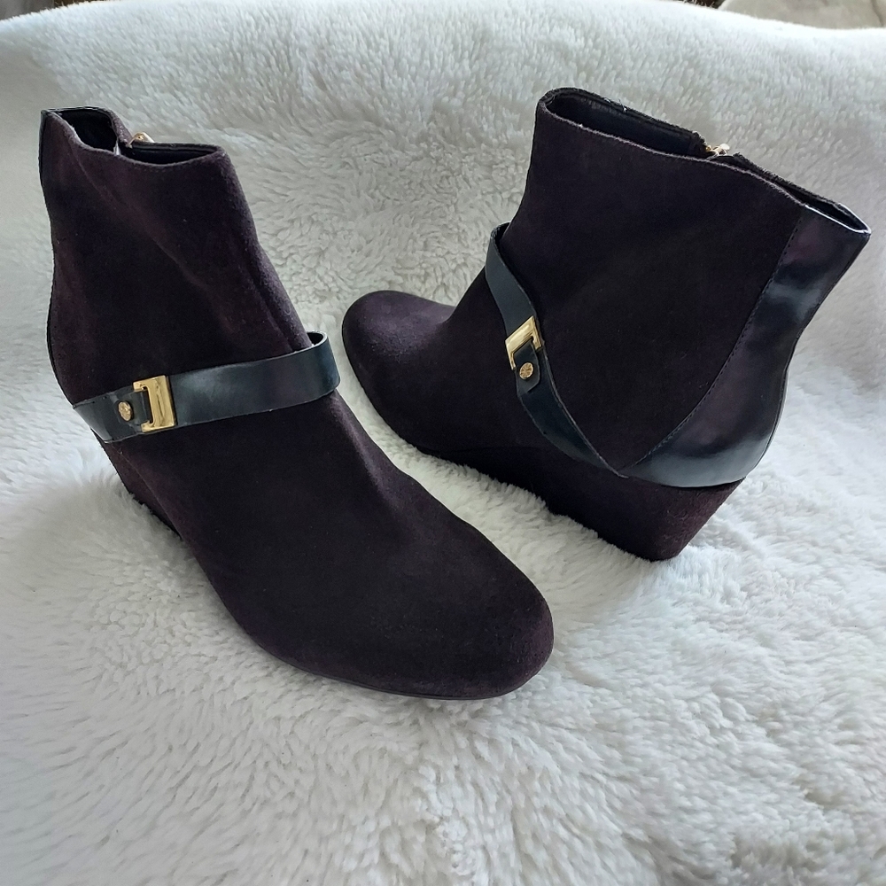 Isaac Mizrahi LIVE Espresso Brown Suede Leather Ankle Zip Boot - Size 11 Wide